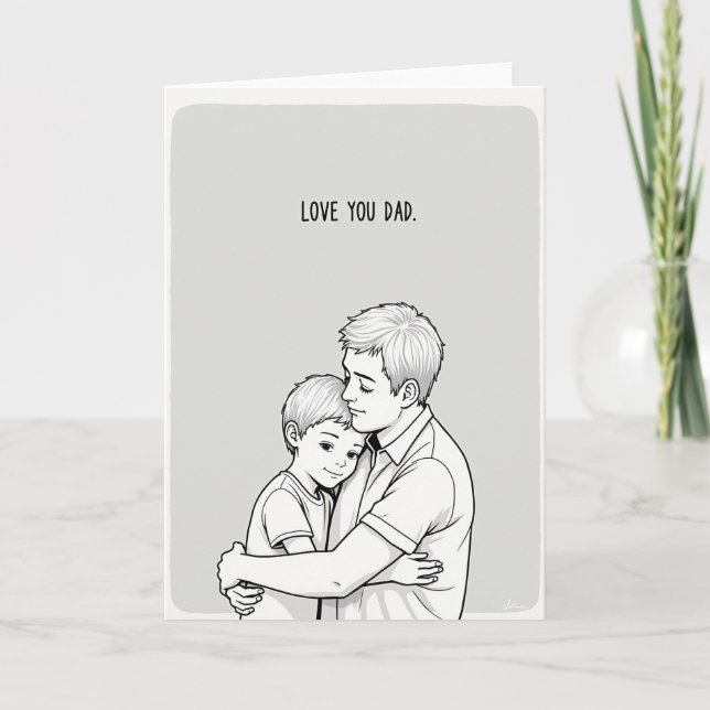 Tarjeta Love You Dad Simple Embrace Card (Anverso)