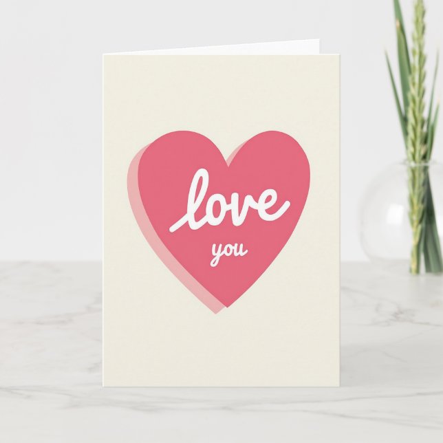 Tarjeta Love You Heartfelt Rose Card (Anverso)