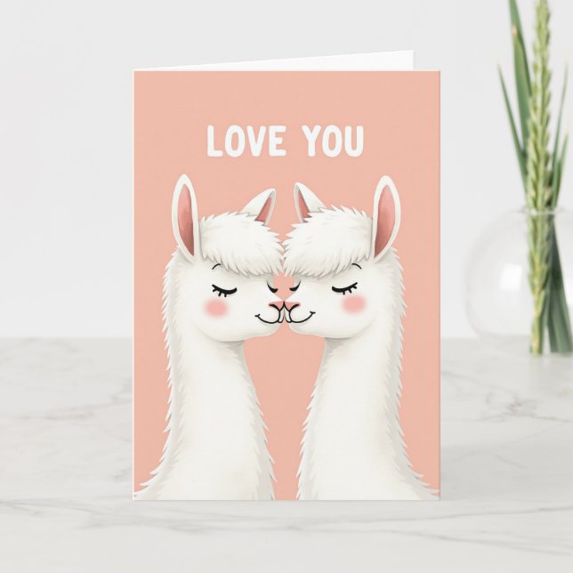 Tarjeta Love You Llama Kiss Card (Anverso)