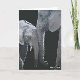 Tarjeta Love You More, Elephant Original Art
