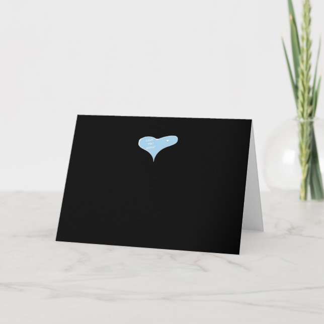 Tarjeta Love You More Minimal Design Blue Style  (Anverso)