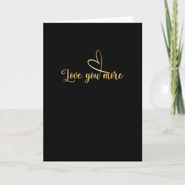 Tarjeta Love You More Modern Aesthetic  (Anverso)