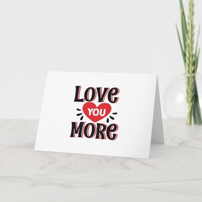Tarjeta Love You More Soft Modern Design  (Anverso)