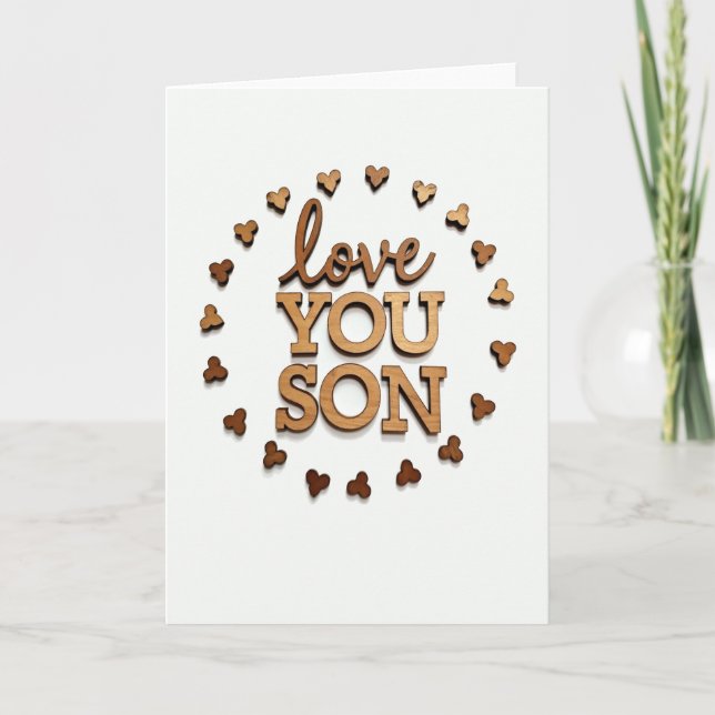 Tarjeta Love You Son Wooden Letter Card (Anverso)