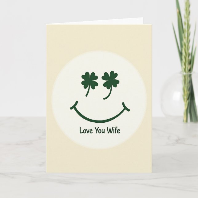 Tarjeta Love You Wife Smiling Face Card (Anverso)