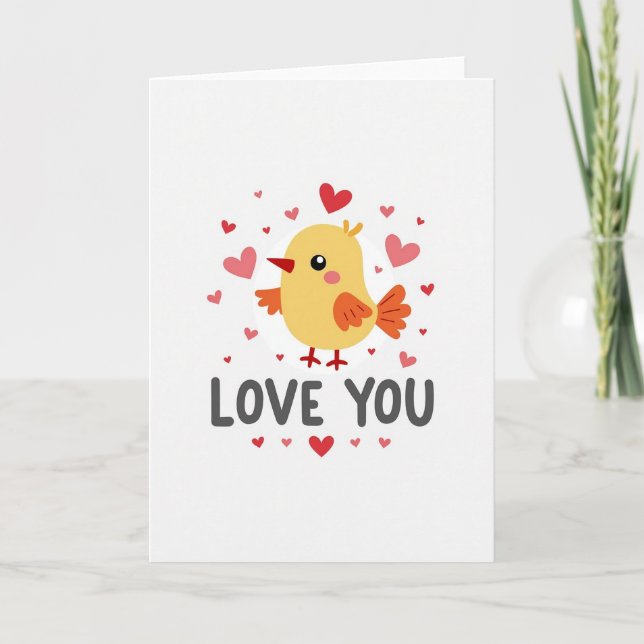 Tarjeta Love You Yellow Bird Card (Anverso)