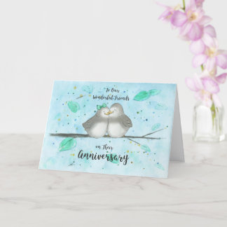 Tarjeta Lovebirds Anniversary Card for Friends            