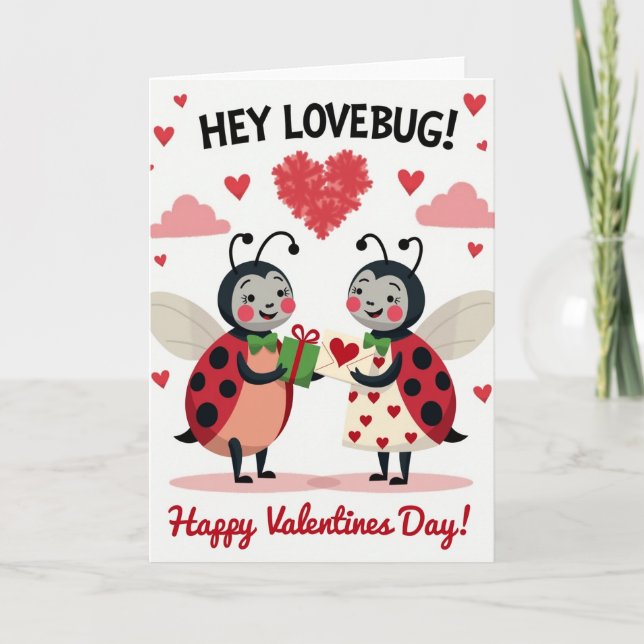 Tarjeta Lovebug Valentines Day Card (Anverso)