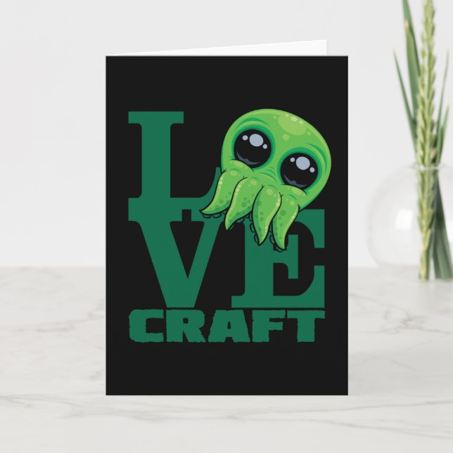 Tarjeta Lovecraft Baby Cthulhu Design - Spooky Cute Love (Anverso)