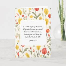 Tarjeta Lovely Floral John 8:12 Greeting Card
