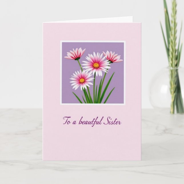 Tarjeta Lovely Fuchsia Floral Mother Card (Anverso)