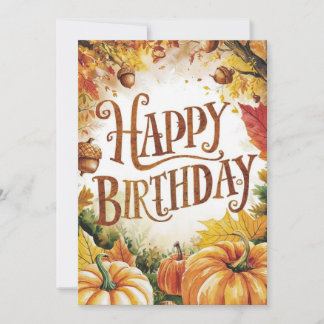 Tarjeta Lovely Maple Leaf Otoño otoño Feliz cumpleaños