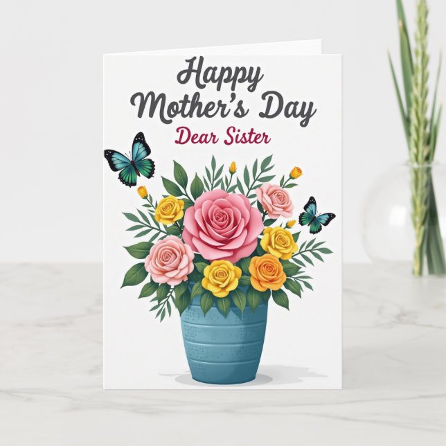 Tarjeta Lovely Mom Sister Day Card (Anverso)