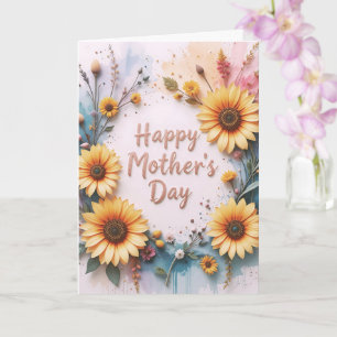 Tarjeta Lovely Sunflowers 3D Mother's Day