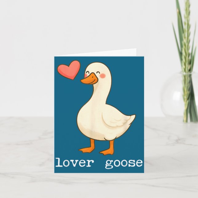 Tarjeta Lover Goose And Fighter Goose, Funny Couple Goose  (Anverso)