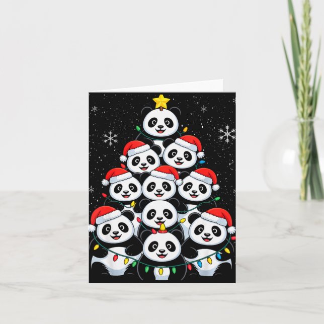 Tarjeta Lover Xmas Panda Christmas Tree T Shirt  (Anverso)