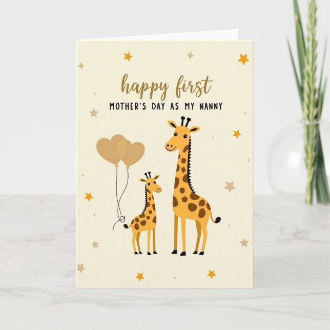 Tarjeta Loving Giraffe Mothers Day Card (Anverso)