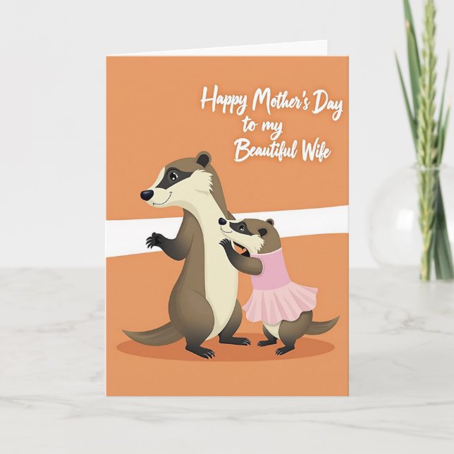 Tarjeta Loving Mustelids Mothers Day Card (Anverso)