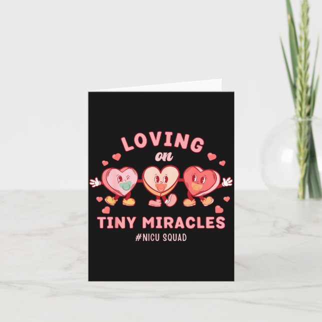 Tarjeta Loving On Tiny Miracles Nicu Squad Valentines Neon (Anverso)