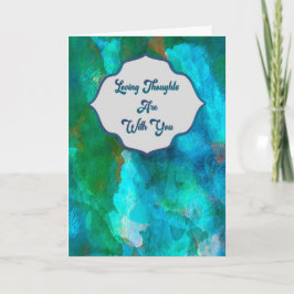 Tarjeta Loving Thoughts — Teal Watercolor Sympathy Card