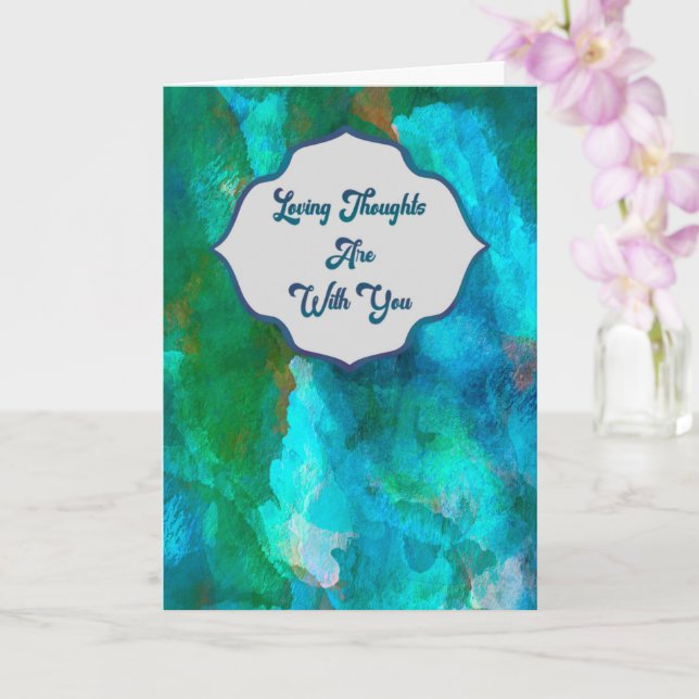Tarjeta Loving Thoughts — Teal Watercolor Sympathy Card (Orquídea)