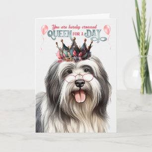 Tarjeta Lowchen Dog Queen Day Funny Cumpleaños