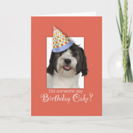 Tarjeta LowchenL Dog Funny Gorra de cumpleaños, Naranja de