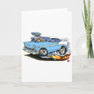Tarjeta Lt 1956 de Chevy 150-210 Blue Car