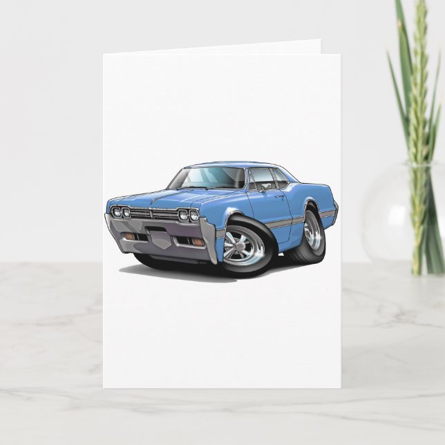 Tarjeta Lt 1966 del machete de Olds Blue Car (Anverso)