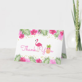 Tarjeta Luau Chica Tropical Primer Cumpleaños Gracias