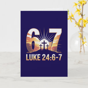 Tarjeta Lucas 24:6-7 Pascua Auto Salvador Resucitado Escri
