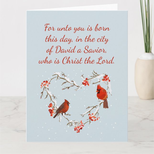 Tarjeta Lucas 2:11 Escritura Navidad Verso Biblia En Blanc (Anverso)