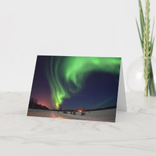 Tarjeta Luces boreales en el lago Bear