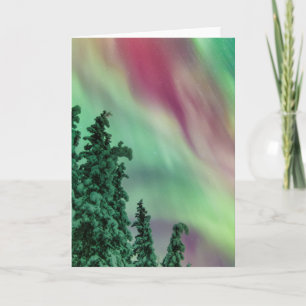 Tarjeta Luces boreales   Invierno en Glennallen, Alaska