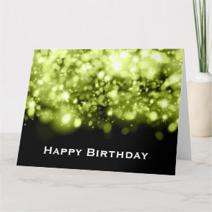 Tarjeta Luces Brillantes Cumpleaños Verde Lima