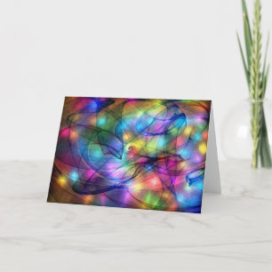 Tarjeta luces brillantes de arco iris