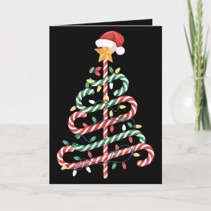 Tarjeta Luces de árbol de Navidad de bastón de caramelo So