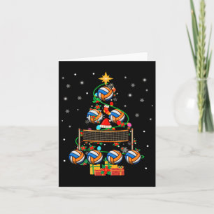 Tarjeta Luces de árbol de Navidad de voleibol jugador de v