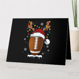 Tarjeta Luces de Balón de Fútbol de Navidad Divertidas par
