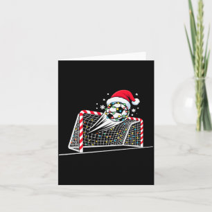 Tarjeta Luces de Balón de Fútbol de Navidad Santa Xmas Niñ
