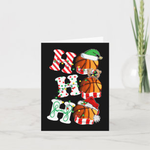 Tarjeta Luces de baloncesto Ho Ho Ho sombrero de Santa ren