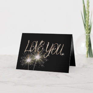 Tarjeta Luces de Bengala de Amor en Negro