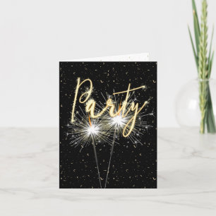 Tarjeta Luces de Bengala para Fiesta de Aniversario Invita