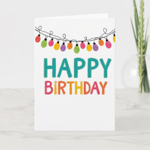 Tarjeta Luces de Carta de Cumpleaños Verde Azulado