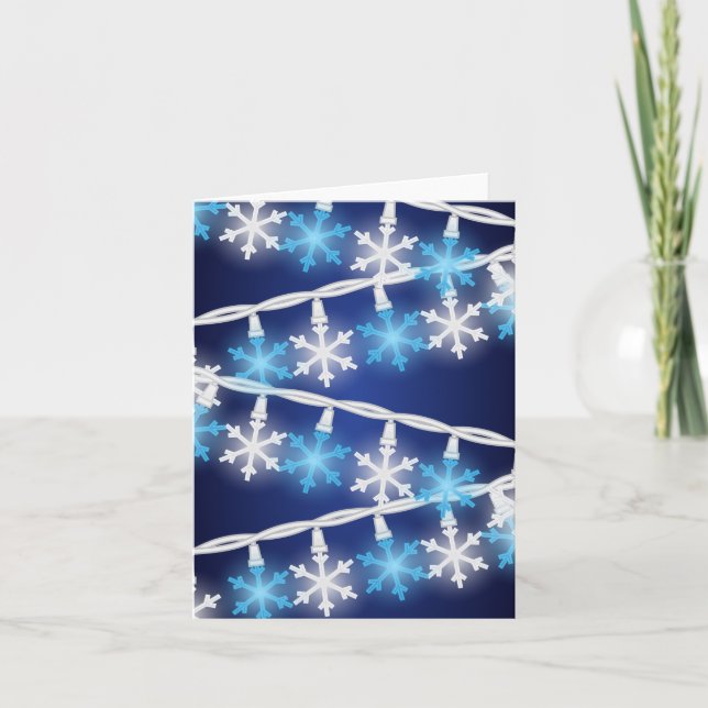 Tarjeta Luces de Copo de Nieve (Anverso)