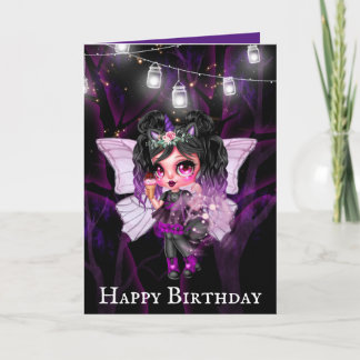 Tarjeta Luces de cuerda púrpura de hada gótica anime cumpl