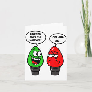 Tarjeta Luces de Navidad Broma Bombilla Funcionando Apagad