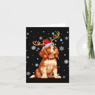 Tarjeta Luces de Navidad Cavalier King Charles Spaniel Xma