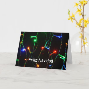 Tarjeta Luces de Navidad coloridas "Feliz Navidad"