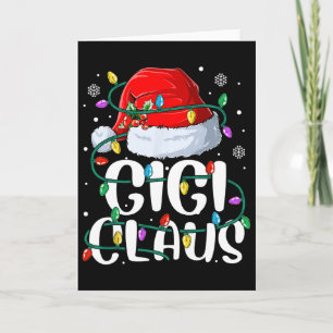 Tarjeta Luces de Navidad de Gigi Claus Abuela Pijama Famil